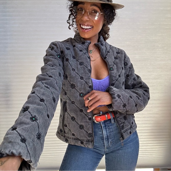 Desigual Quilted Sequin Denim Jacket - Picture 2 of 14